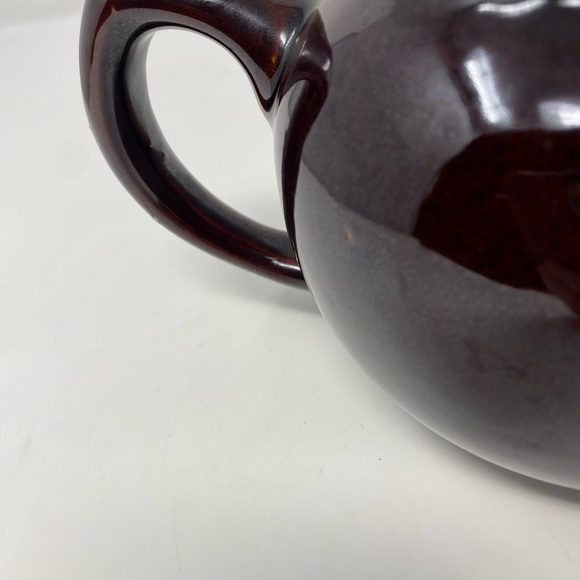 Elegant Vintage Dark Brown Ceramic Teapot - Picture 4 of 9